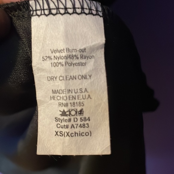 The LDRS velvet floral black slip on dress.  Size xsm-med - Picture 11 of 12